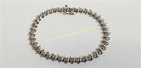 Sterling Silver Diamond Tennis Bracelet 7" Long