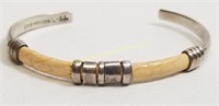 Sterling Silver And Leather Bracelet