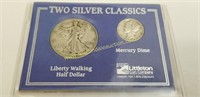 Two Silver Classics - Walking Liberty & Mercury