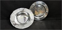 Aluminum Star Pattern Serving Platter & Bowl