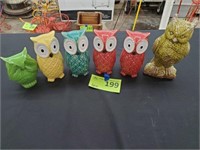 Ceramic Owls-Lot of Six(6)