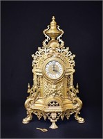 Franz Hermle Imperial Gilt Bronze 24" Mantel Clock