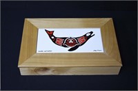 Sea Lion & Salmon Tile Inlay on Box by Chris Mahan