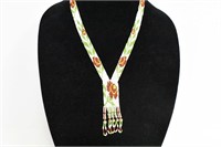 Floral Pattern Beaded Necklace