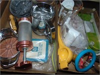 (2) flats of cooking and baking gadgets