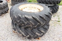 PAIR OF GOODYEAR 16.9 14-30 TIRES AND RIMS