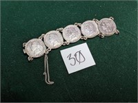 Silver Foreign Coin Bracelet