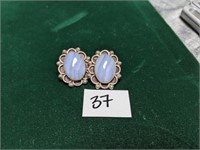 Sterling Blue Lace Agate Earrings