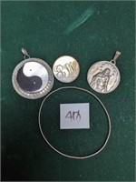 Assorted Lot of Sterling Bracelet Pendants