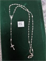 Silver  Beaded Rosary
