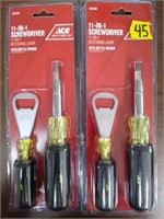 (2) ACE 11-in-1 Screwdriver w/ Bottle Opener