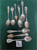 Lot Sterling Souvenir Spoons 77.6  grams