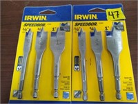 (2) 3pc Irwin Speedbor Spade Bit Sets