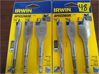 (2) 3pc Irwin Speedbor Spade Bit Sets