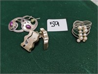 Assorted Sterling Earrings & Ring
