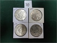 Four 1972 Eisenhower  Dollars  Coin  Coins