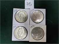 Four 1972 Eisenhower Dollars Coins Coin