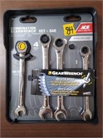 ACE 4pc Combination Gear Wrench Set SAE