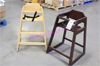 LOT, 2 PCS, 28.5"T WOOD BABY HIGH CHAIRS