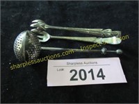 vintage sugar tongs & tea strainer