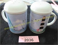 Large porcelain salt and pepper shakers