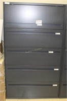 Gray Five drawer legal upright file cabinet 36" x