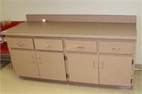 Four drawer Formica work counter with two sets dou
