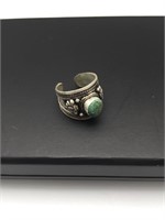 Antique Sterling Silver Turquoise Bali Ring