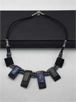 Tribal Handmade Onyx & Lapis Statement Necklace