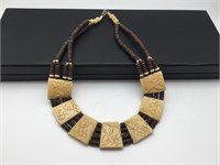 Rare Old Tribal Carved Ivory Bone Necklace