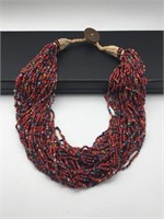 1941 Indian Tribal Made Beaded Long Necklace