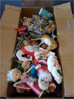 Box of miscellaneous Christmas decorations