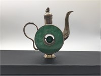 Antique Chinese Silver & Jade Dragon Teapot