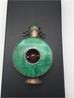 Rare Antique Chinese Jade Opium Bottle w/ Spoon