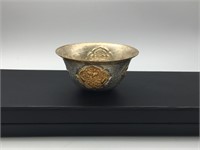 Rare Laos Silver & Gold Buddhist Offering Bowl