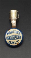Vtg Morton's Salt Tin Pen Clip