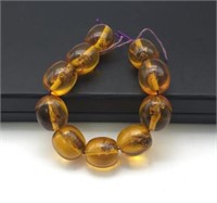 Rare Honey Bee Amber Bead Bracelet