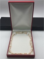 14K Multi-Color Genuine Rice Pearl Necklace