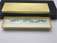 14K Yellow Gold Jadeite Chinese Bracelet