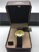 FINE Jules Jurgensen Genuine Diamond Leather Watch