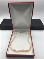 14K Genuine Rice Pearl Necklace