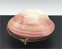 Amazing Vintage Pink Shell Trinket Box