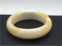 Carved Onyx Tellez Yellow & White Bangle Bracelet