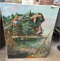 24X31 MAINE MALLARDS, SIGNED R. ALEXANDER