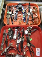 2 TRAYS WRISTWATCHES