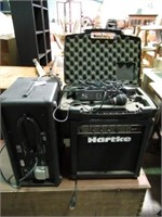 HARTKE AMP & FENDER LX-1506 MIXER & ACCESS.