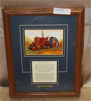 FRAMED CASE MODEL DC TRACTOR MEMORY PRINT