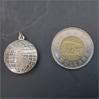 Pendentif globe en argent 925