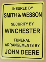 Aluminum Smith Wesson / John Deere Sign 8 X 12