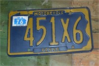 PA Motorcycle Plate